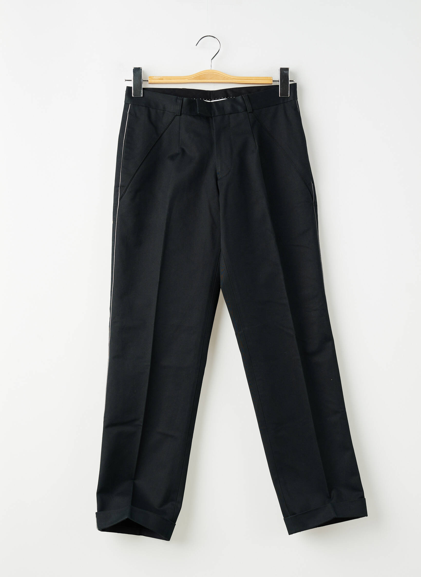 Pantalon slim tissage popeline taille normale noir PIERRE TALAMON homme