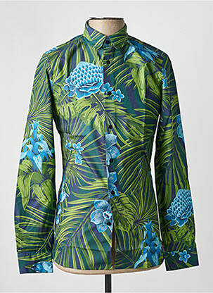 Chemise manches longues coupe cintrée vert PIERRE TALAMON homme