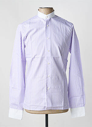 Chemise manches longues coupe cintrée violet PIERRE TALAMON homme