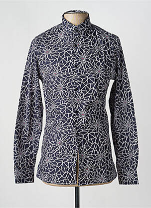 Chemise manches longues imprimé fantaisie noir PIERRE TALAMON homme