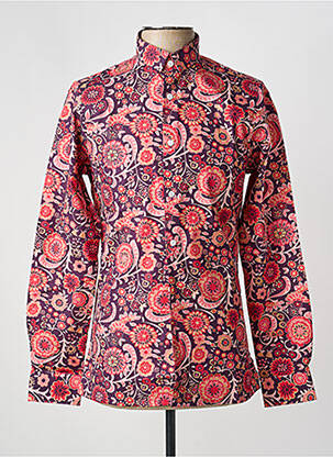 Chemise manches longues imprimé fantaisie rose PIERRE TALAMON homme