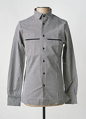 Chemise manches longues imprimé carreaux noir PIERRE TALAMON homme
