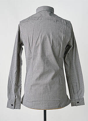 Chemise manches longues imprimé carreaux noir PIERRE TALAMON homme