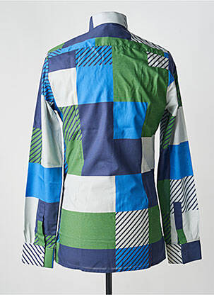 Chemise manches longues imprimé fantaisie bleu PIERRE TALAMON homme