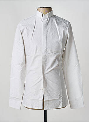 Chemise manches longues imprimé fantaisie blanc PIERRE TALAMON homme