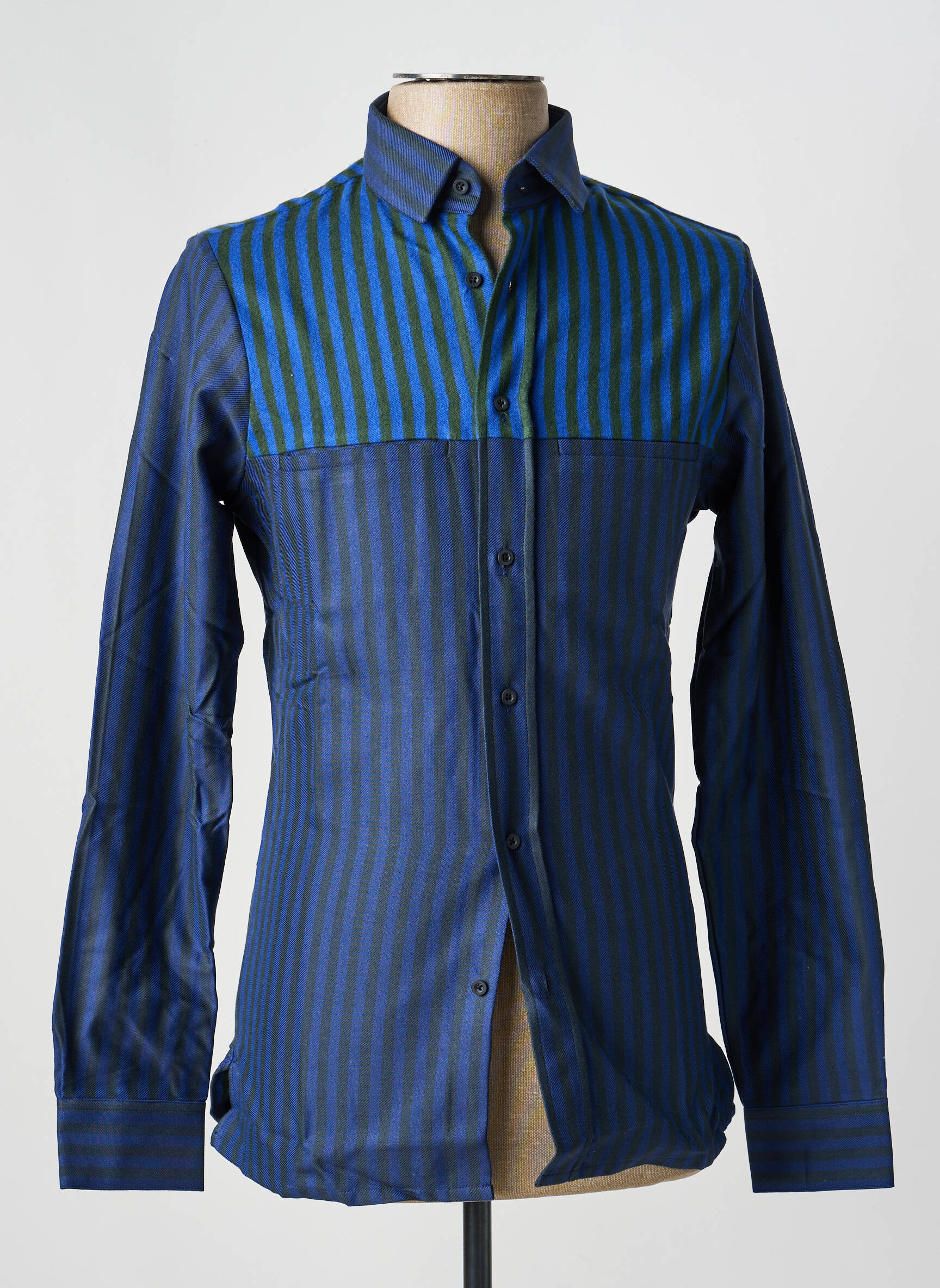 Chemise manches longues coupe cintrée bleu PIERRE TALAMON homme