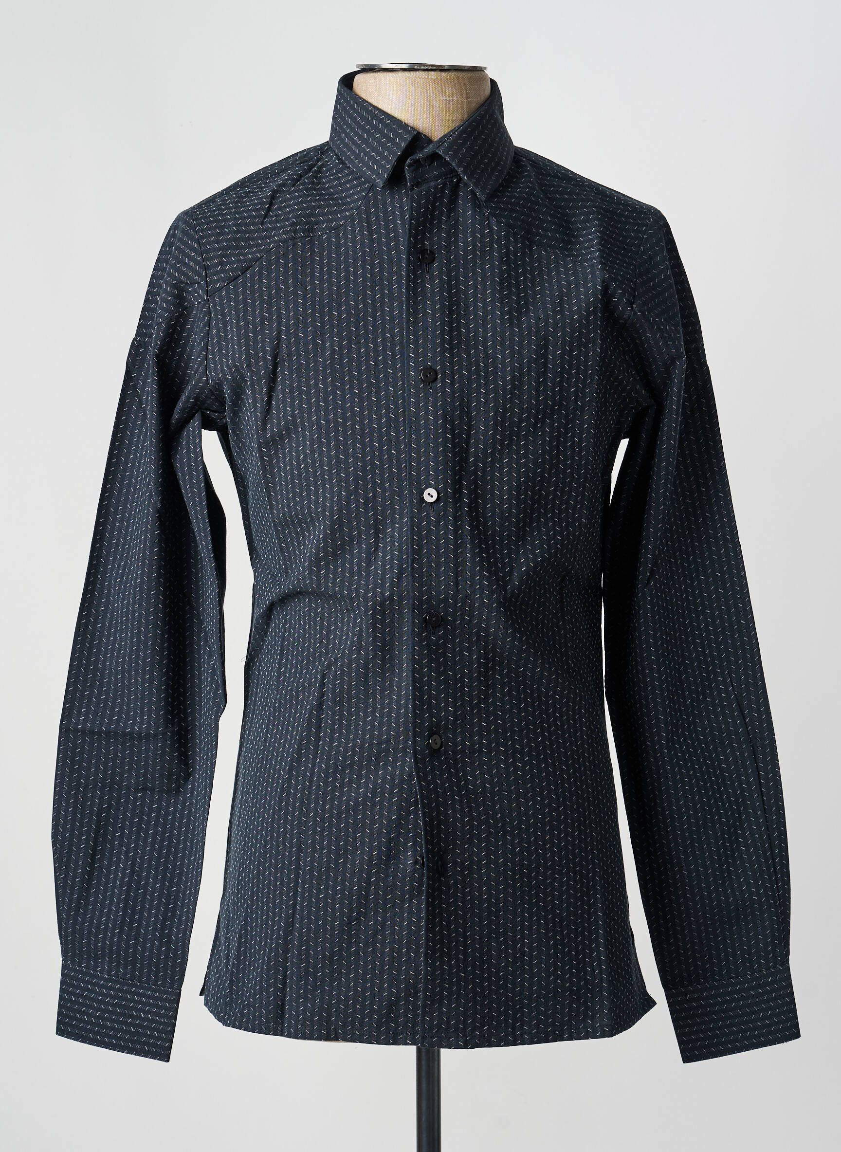 Chemise manches longues imprimé fantaisie noir PIERRE TALAMON homme