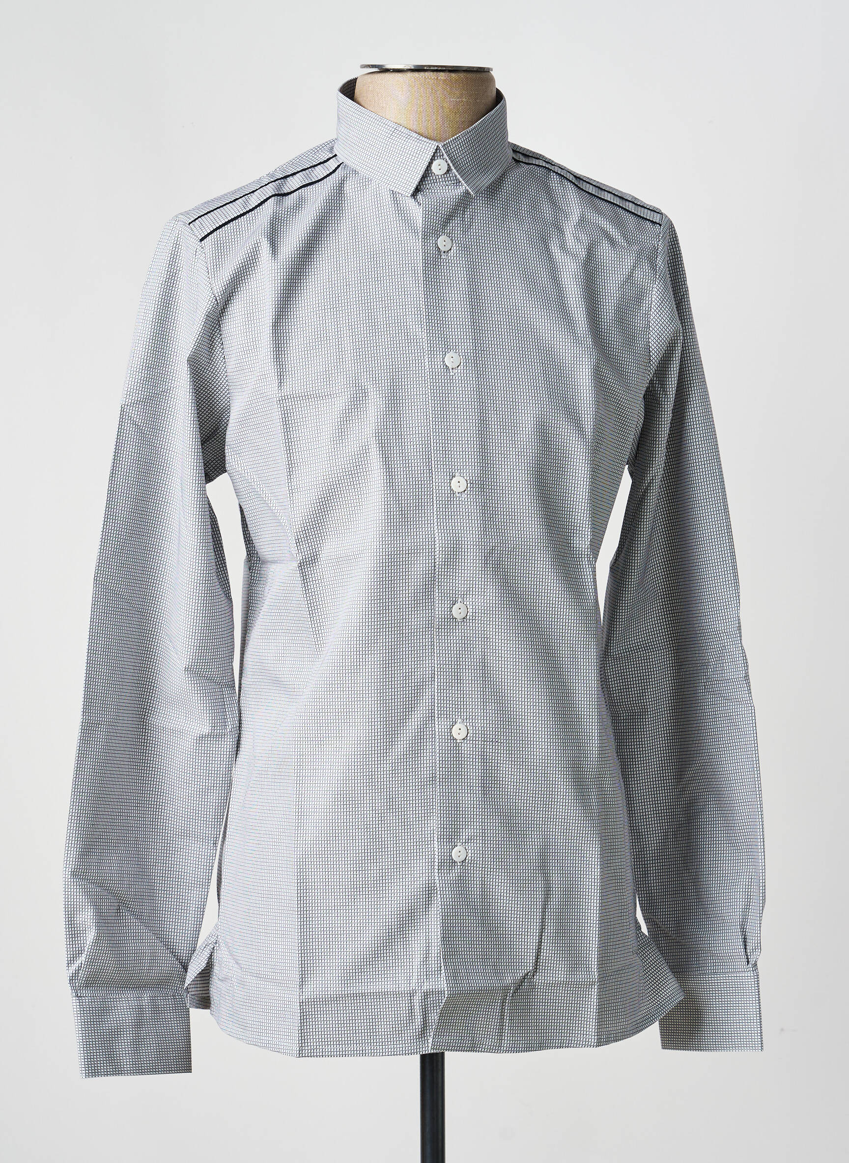 Chemise manches longues imprimé fantaisie gris PIERRE TALAMON homme