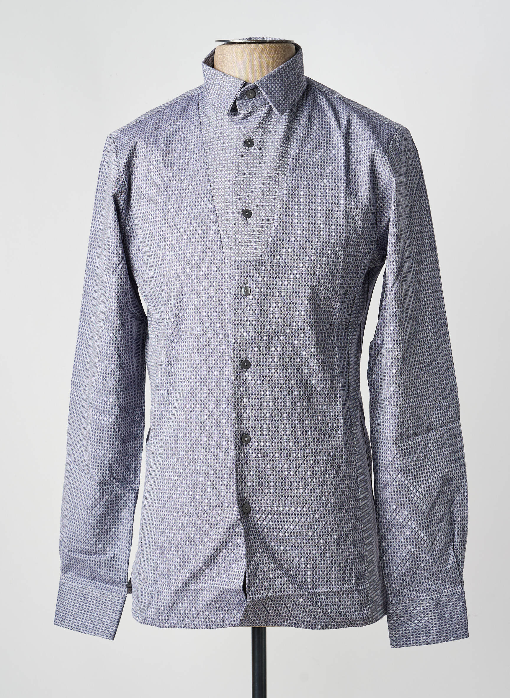 Chemise manches longues imprimé fantaisie gris PIERRE TALAMON homme