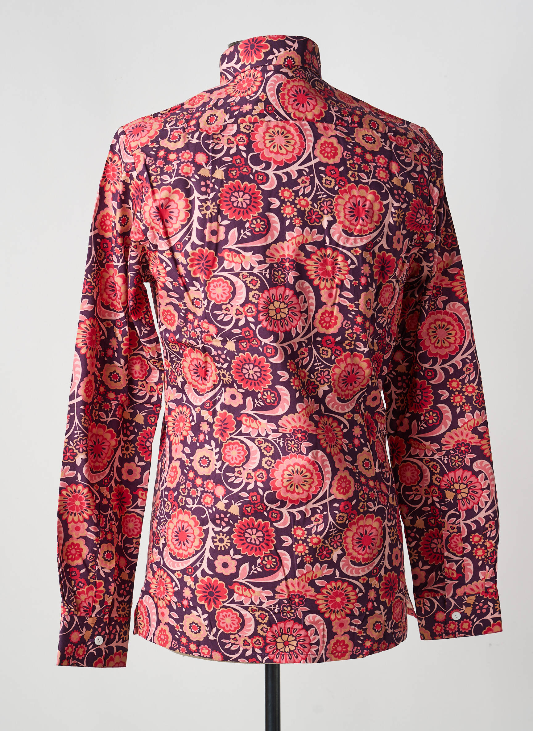 Chemise manches longues imprimé fantaisie rose PIERRE TALAMON homme