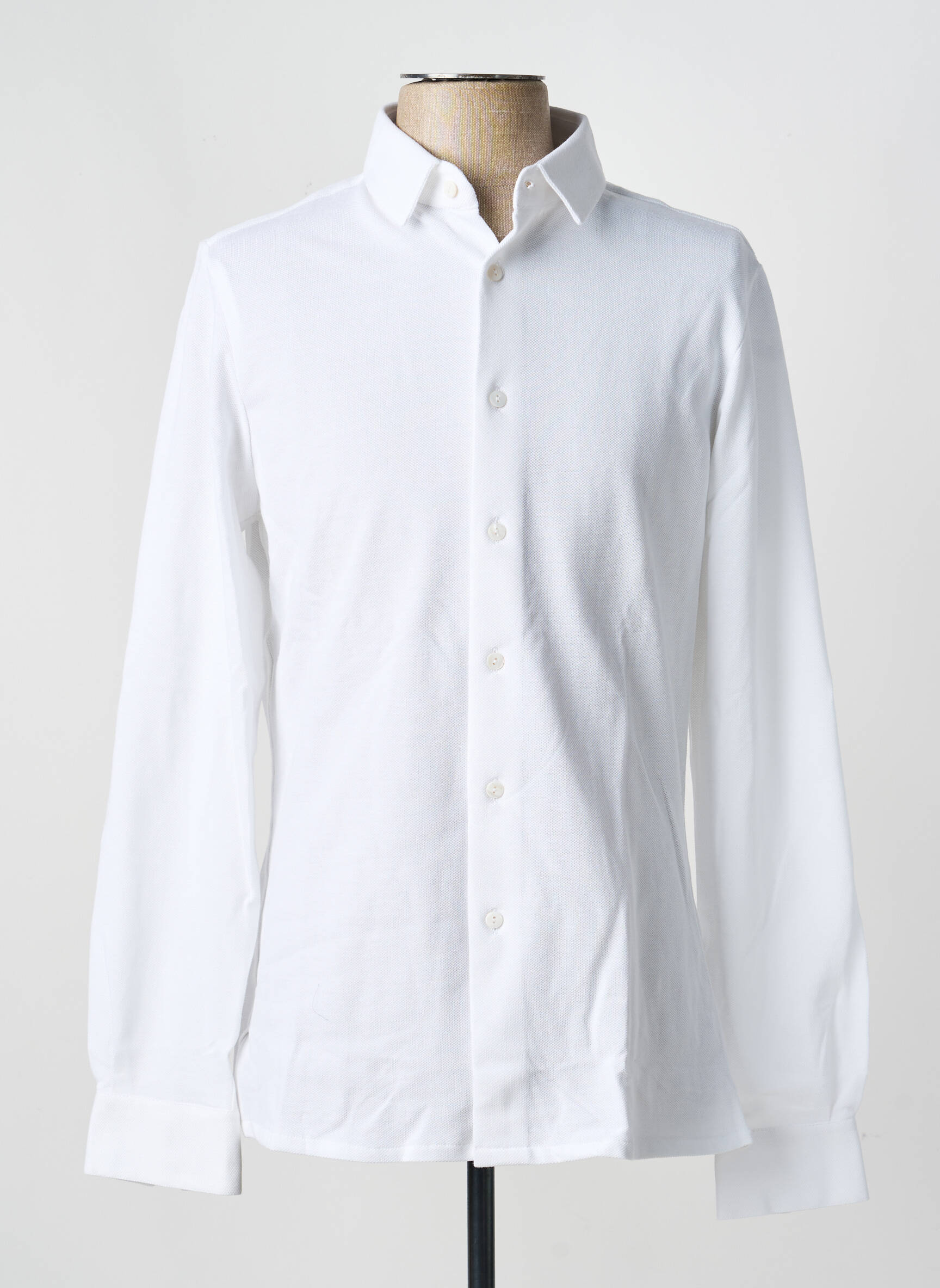 Chemise manches longues coupe cintrée blanc PIERRE TALAMON homme