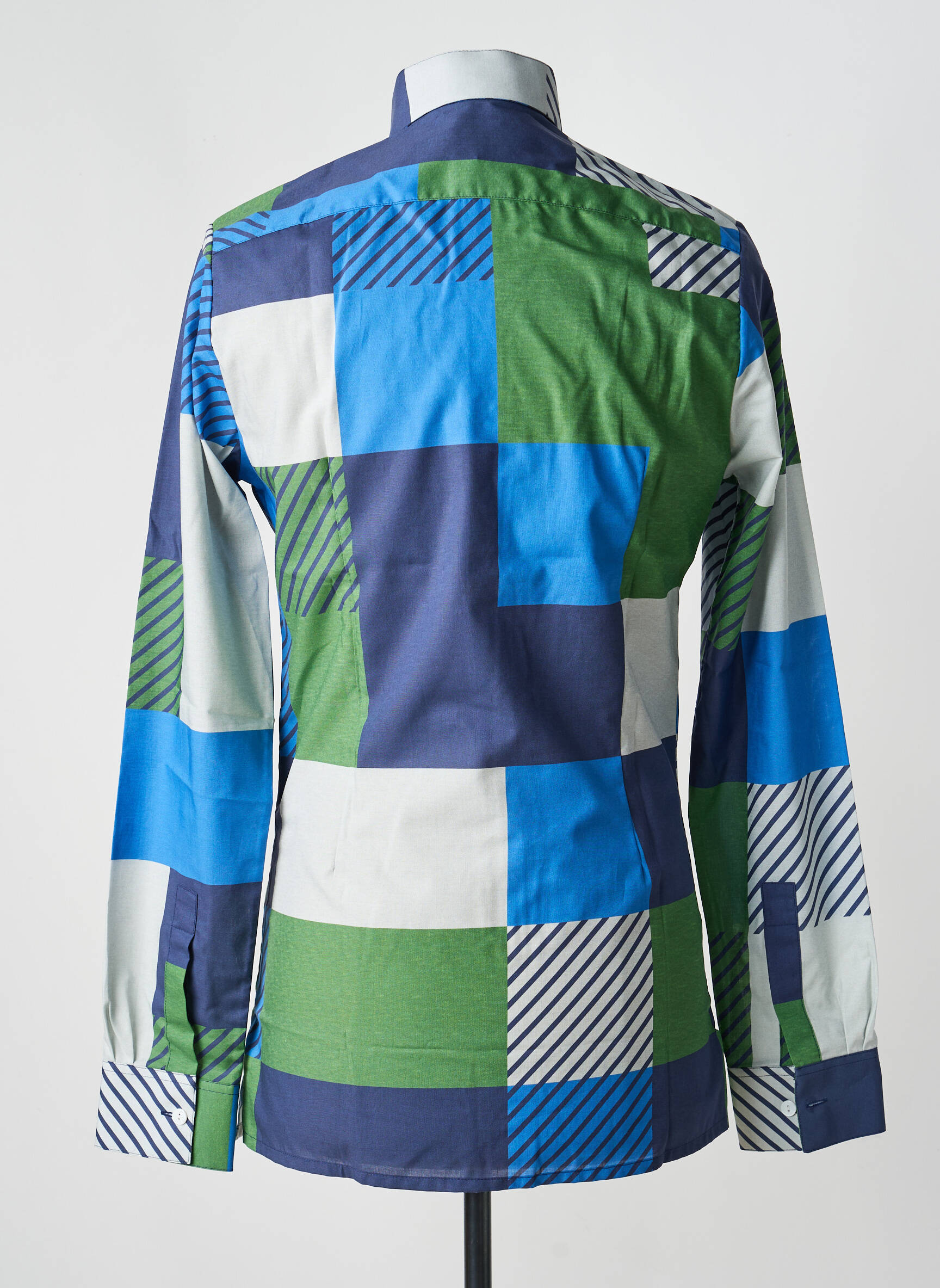 Chemise manches longues imprimé fantaisie bleu PIERRE TALAMON homme