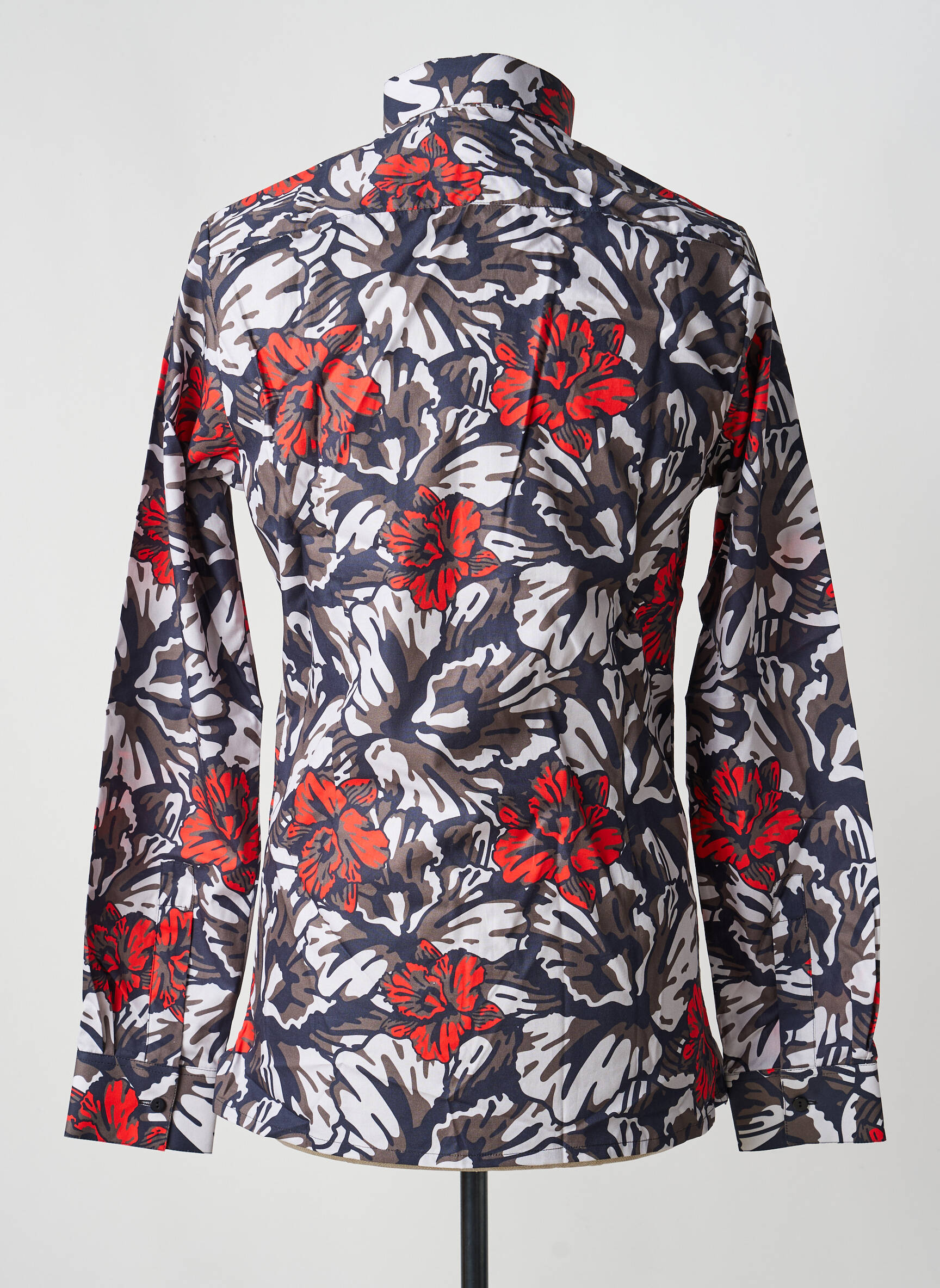 Chemise manches longues imprimé fantaisie rouge PIERRE TALAMON homme