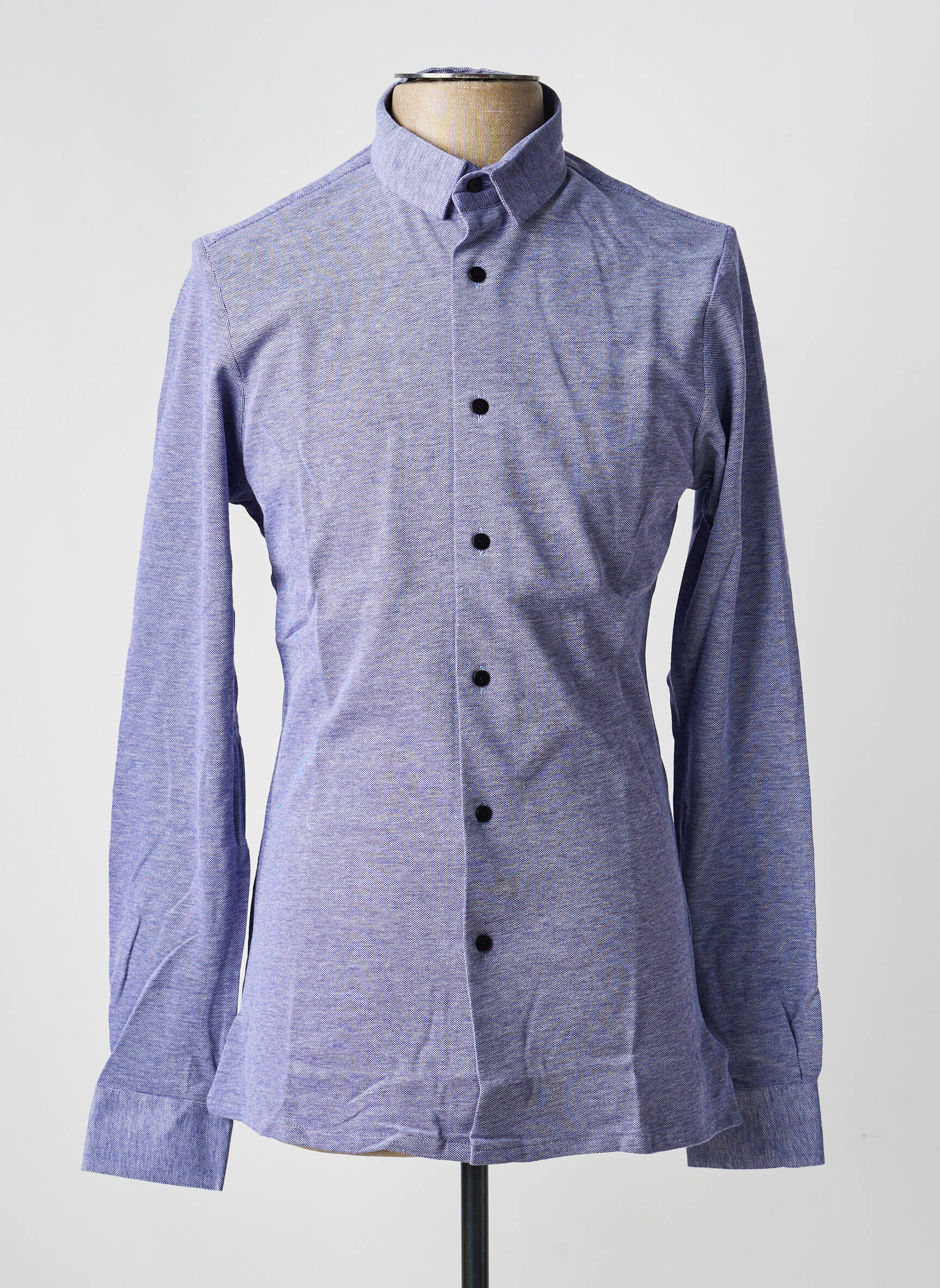 Chemise manches longues coupe cintrée bleu PIERRE TALAMON homme
