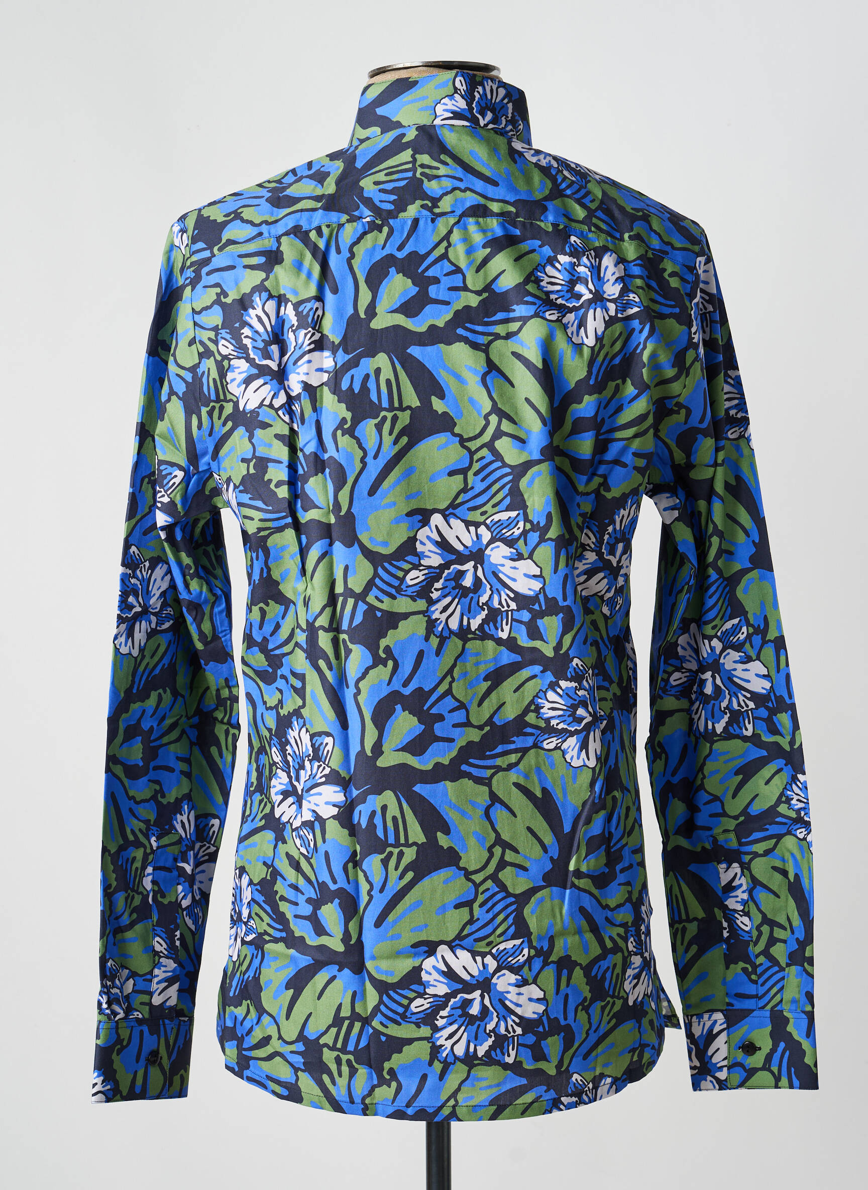 Chemise manches longues imprimé fantaisie bleu PIERRE TALAMON homme