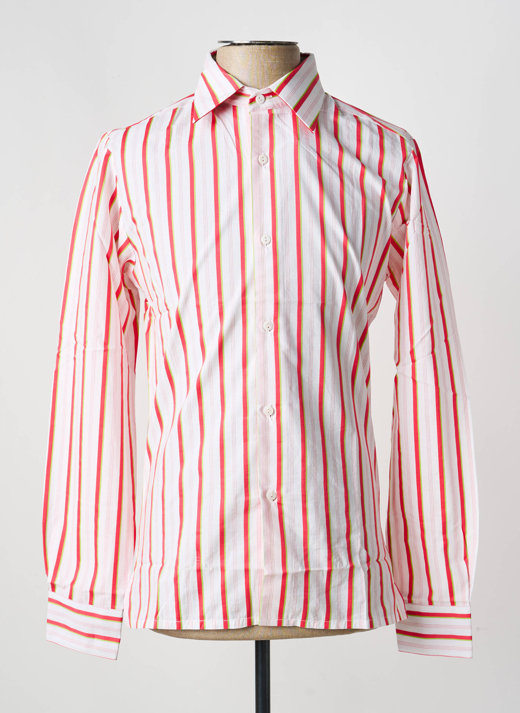 Chemise manches longues coupe cintrée rouge PIERRE TALAMON homme
