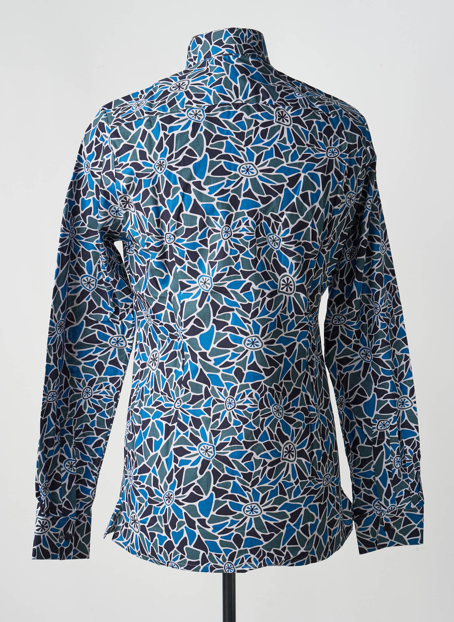 Chemise manches longues imprimé fantaisie bleu PIERRE TALAMON homme