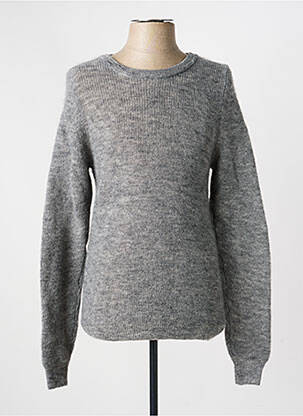 Pull stretch manches longues gris PIERRE TALAMON homme