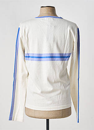 Pull col v manches longues blanc PIERRE TALAMON homme