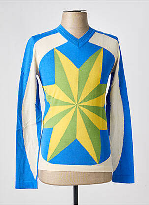Pull col v manches longues bleu PIERRE TALAMON homme