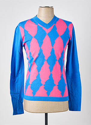 Pull col v manches longues bleu PIERRE TALAMON homme