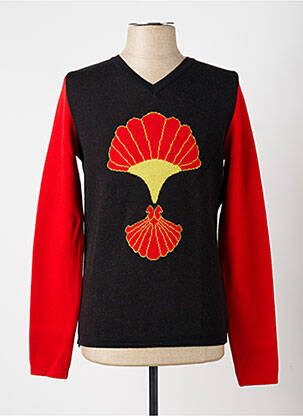 Pull col v manches longues noir PIERRE TALAMON homme