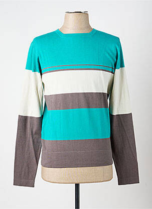 Pull stretch manches longues bleu PIERRE TALAMON homme