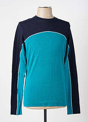Pull stretch manches longues bleu PIERRE TALAMON homme
