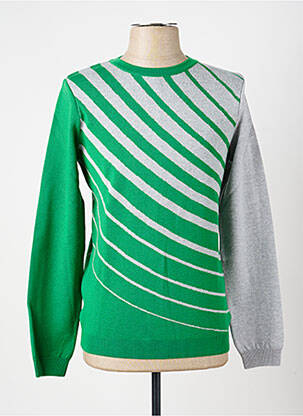 Pull stretch manches longues vert PIERRE TALAMON homme