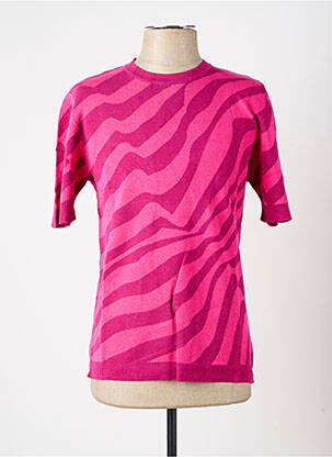 T-shirt coupe cintrée manches courtes rose PIERRE TALAMON homme