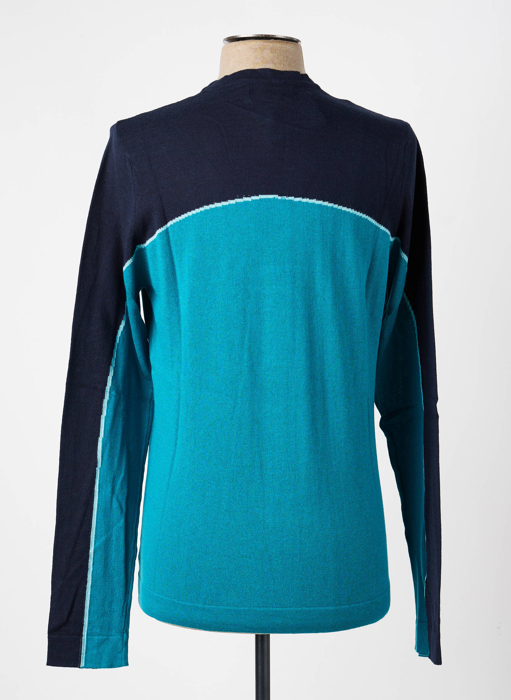 Pull stretch manches longues bleu PIERRE TALAMON homme