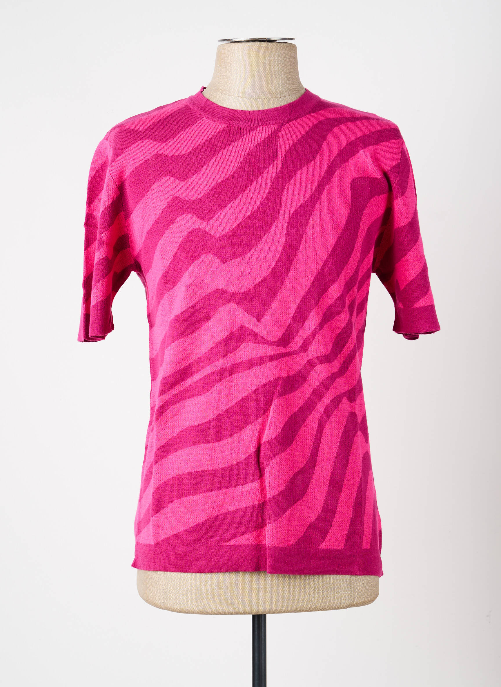 T-shirt coupe cintrée manches courtes rose PIERRE TALAMON homme