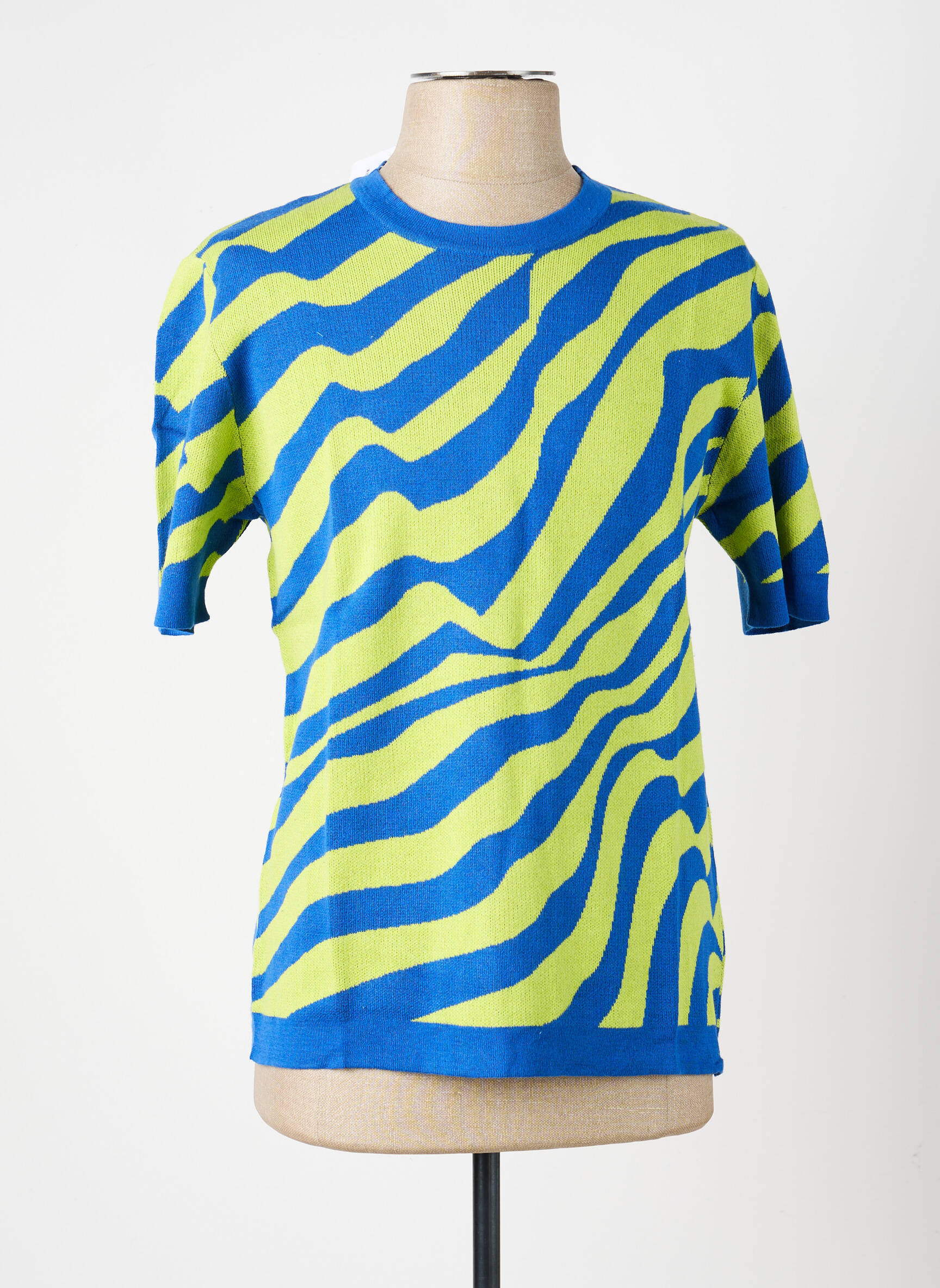 T-shirt coupe cintrée manches courtes bleu PIERRE TALAMON homme