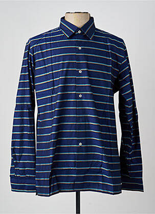 Chemise manches longues coupe droite bleu PIERRE TALAMON homme