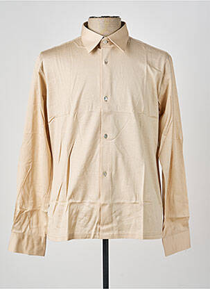 Chemise manches longues coupe droite beige PIERRE TALAMON homme