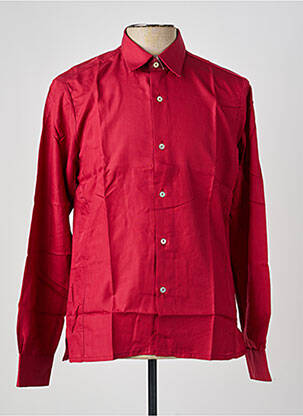 Chemise manches longues coupe droite rouge PIERRE TALAMON homme