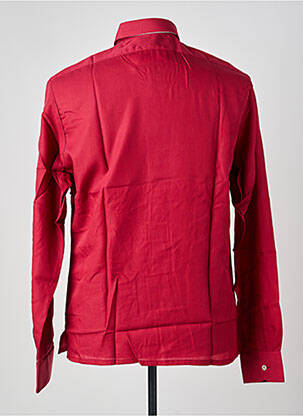 Chemise manches longues coupe droite rouge PIERRE TALAMON homme