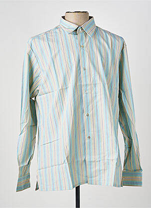 Chemise manches longues coupe droite bleu PIERRE TALAMON homme