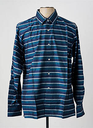 Chemise manches longues coupe droite bleu PIERRE TALAMON homme