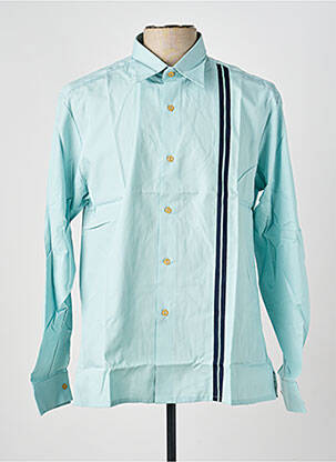 Chemise manches longues coupe droite bleu PIERRE TALAMON homme