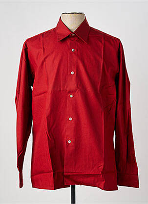 Chemise manches longues coupe droite rouge PIERRE TALAMON homme