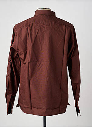 Chemise manches longues coupe droite marron PIERRE TALAMON homme