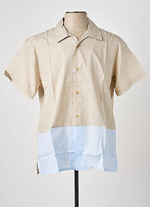 Chemise manches courtes coupe droite beige PIERRE TALAMON homme