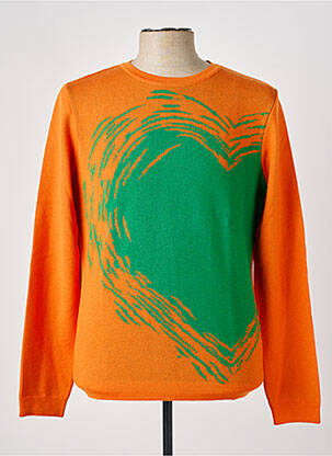 Pull stretch manches longues orange PIERRE TALAMON homme