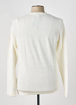 Pull stretch manches longues blanc PIERRE TALAMON homme