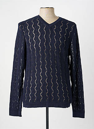 Pull col v manches longues bleu PIERRE TALAMON homme