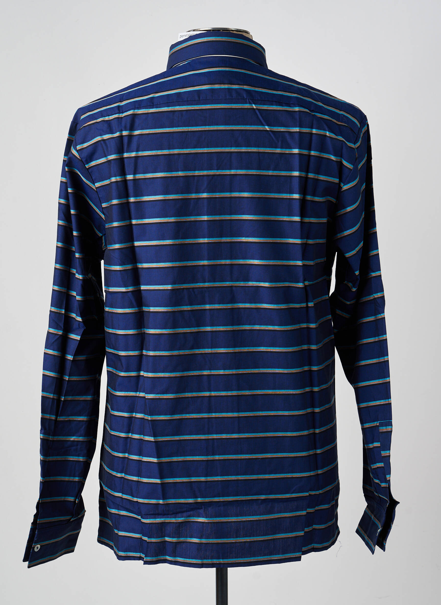 Chemise manches longues coupe droite bleu PIERRE TALAMON homme