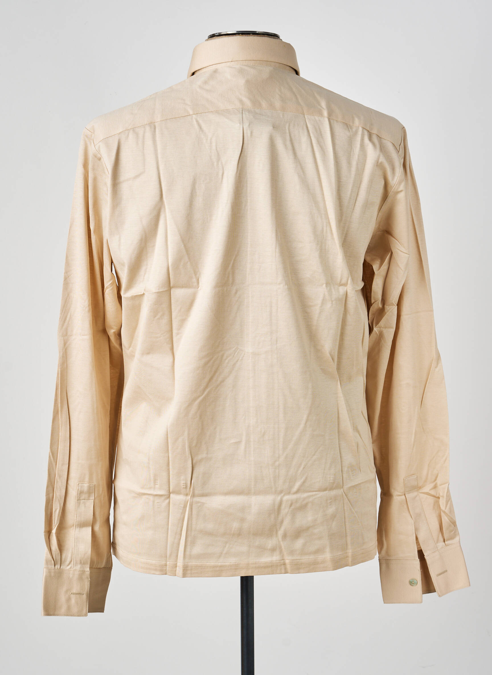 Chemise manches longues coupe droite beige PIERRE TALAMON homme