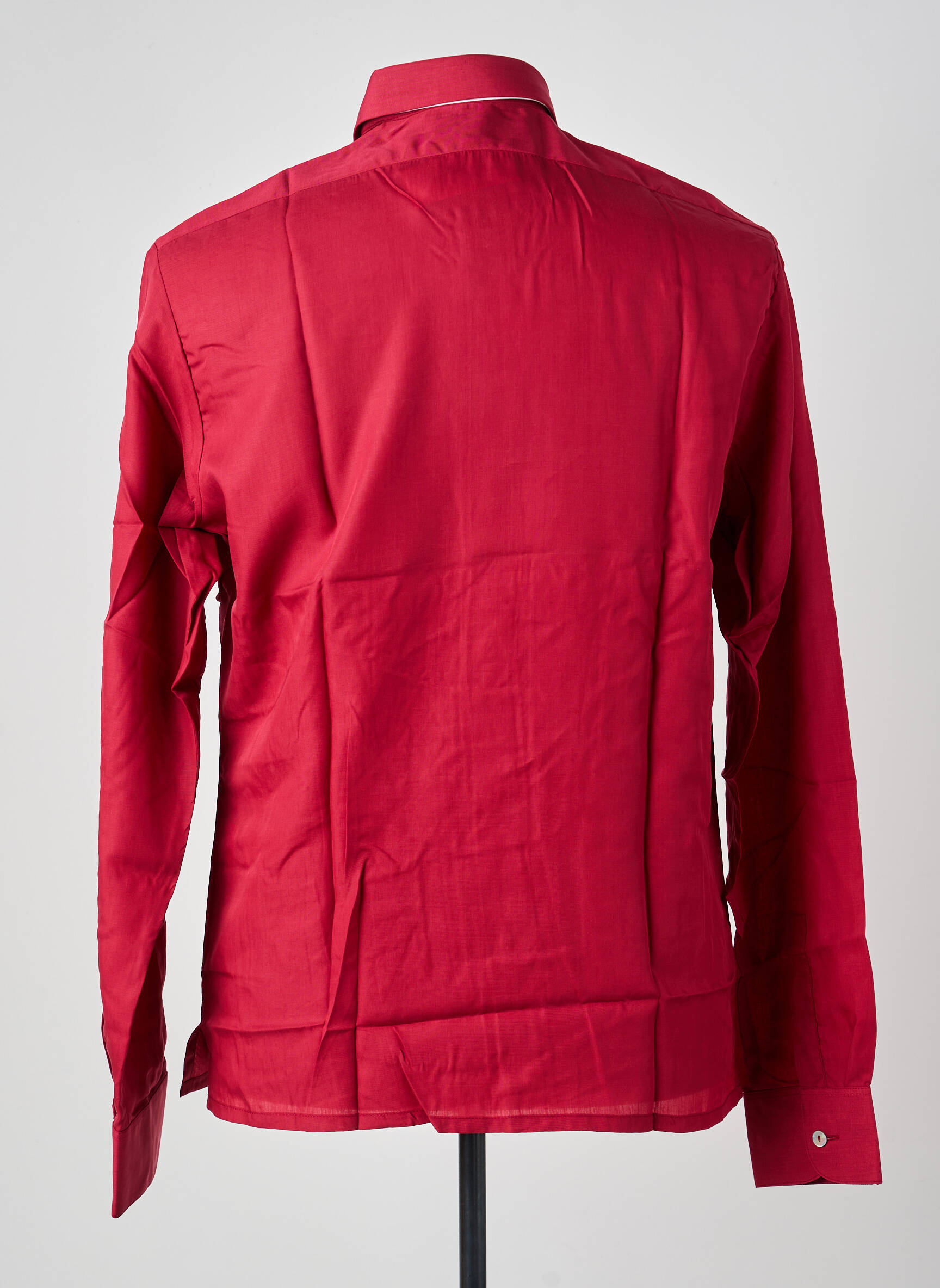 Chemise manches longues coupe droite rouge PIERRE TALAMON homme