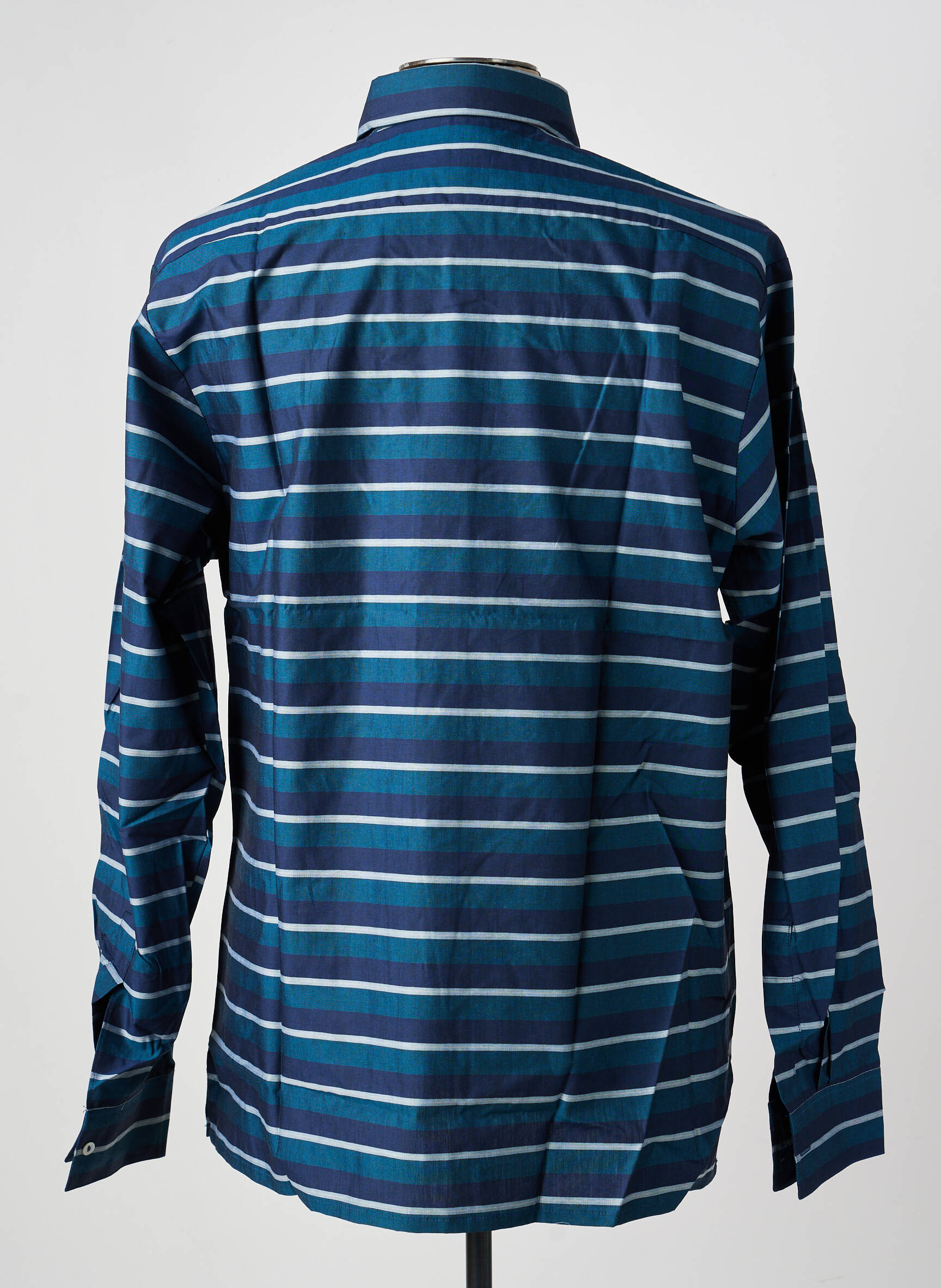 Chemise manches longues coupe droite bleu PIERRE TALAMON homme